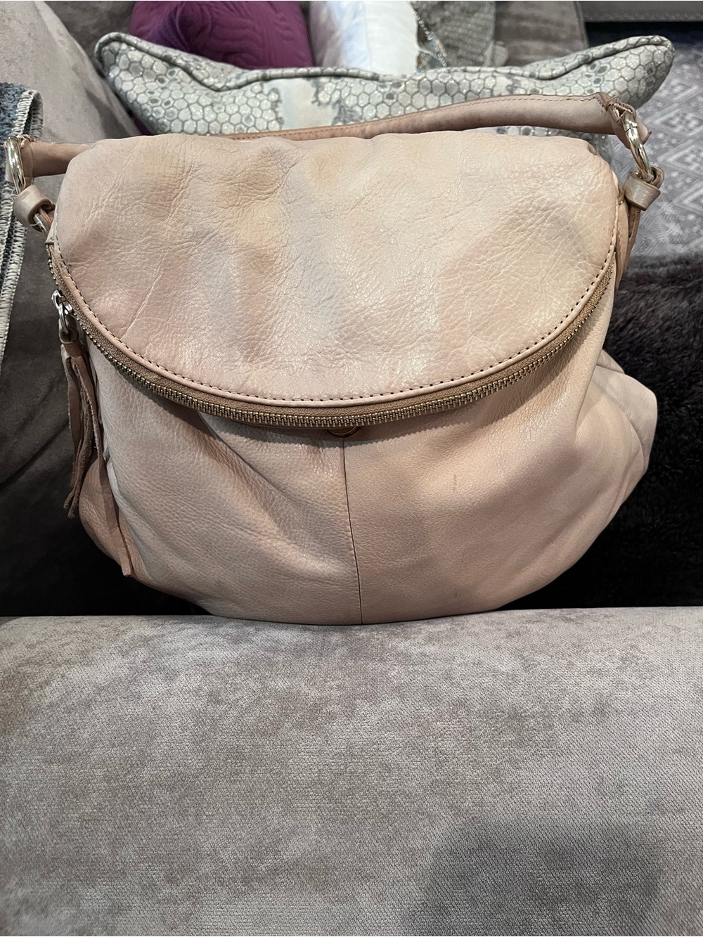 Cynthia Rowley Blush Leather Hobo Satchel